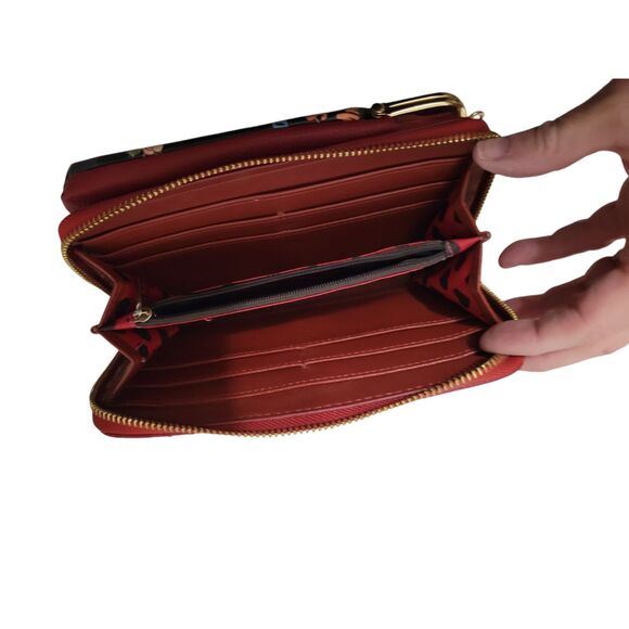 Nikky Crossbody Wallet Detachable Case Multicolor Zipper Adjustable Strap - Picture 6 of 9